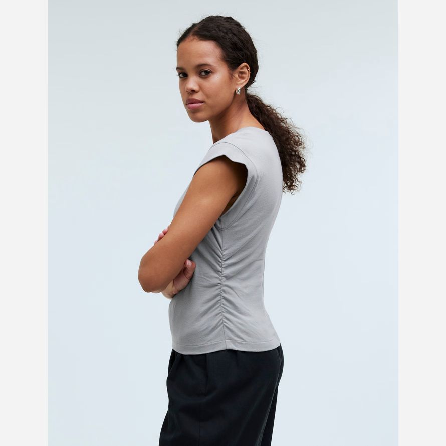madewell seite-cinch muskel frauen t-shirts grau