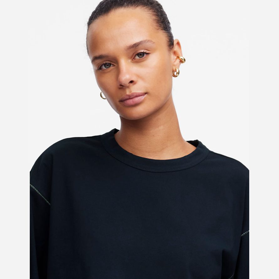 madewell wide-sleeve boxy damen t-shirts navy