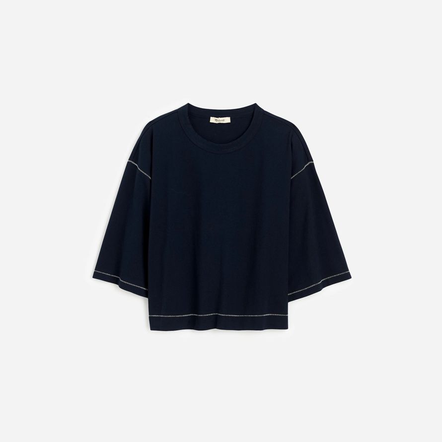 madewell wide-sleeve boxy damen t-shirts navy