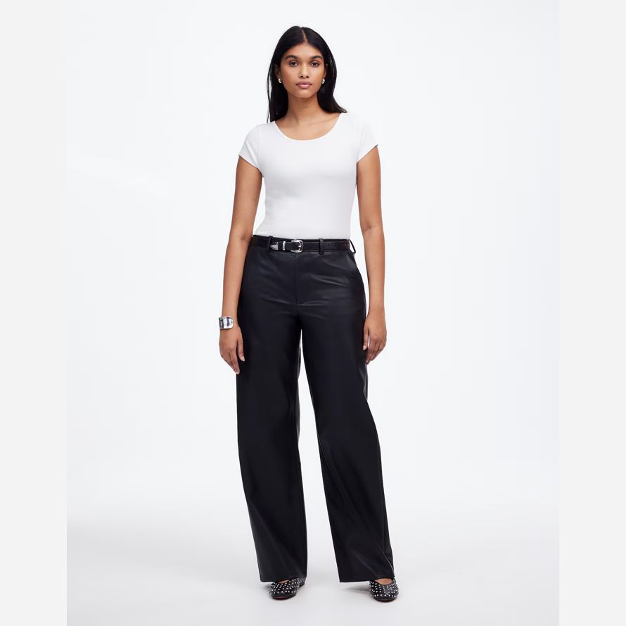 damen madewell regenerative baumwolle gerippte mütze-langarm-t-shirts weiß