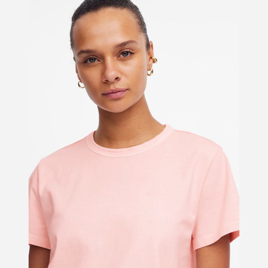 damen madewell cotton perfekte crewneck t-shirts rose