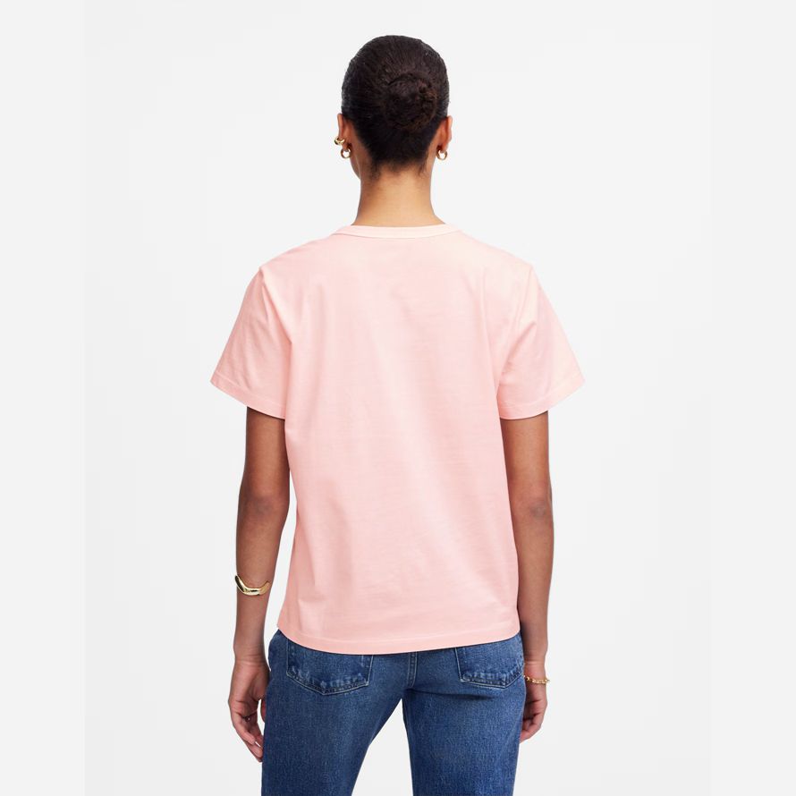 damen madewell cotton perfekte crewneck t-shirts rose