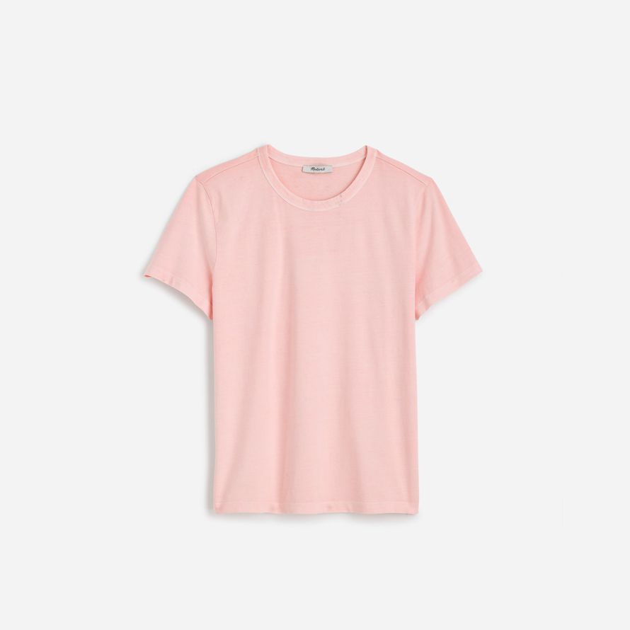 damen madewell cotton perfekte crewneck t-shirts rose