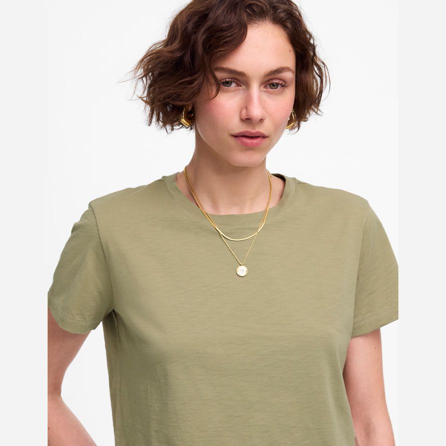olive womens madewell slub boxy-ernte-t-shirts