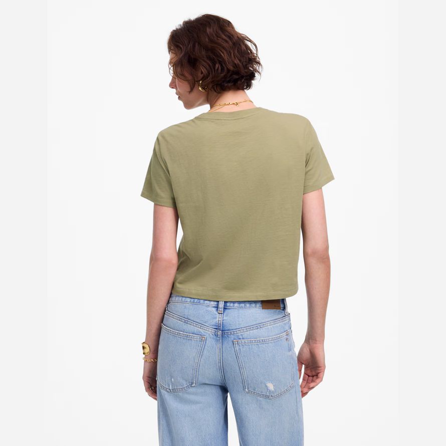 olive womens madewell slub boxy-ernte-t-shirts