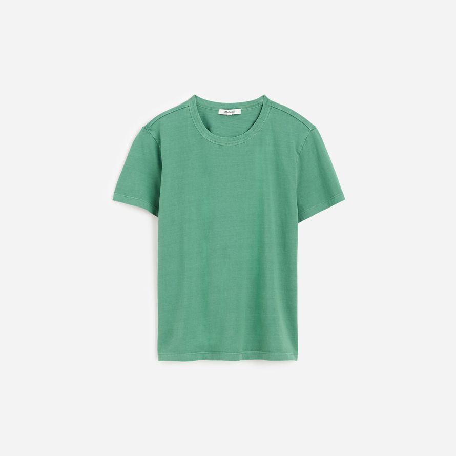 madewell cotton perfekte crewneck frauen t-shirts grün