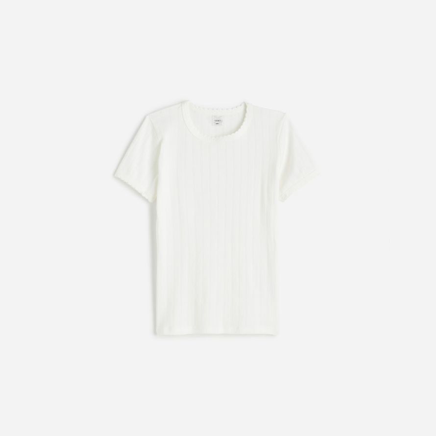 weiß damen madewell leset pointelle slim-fit-t-shirts