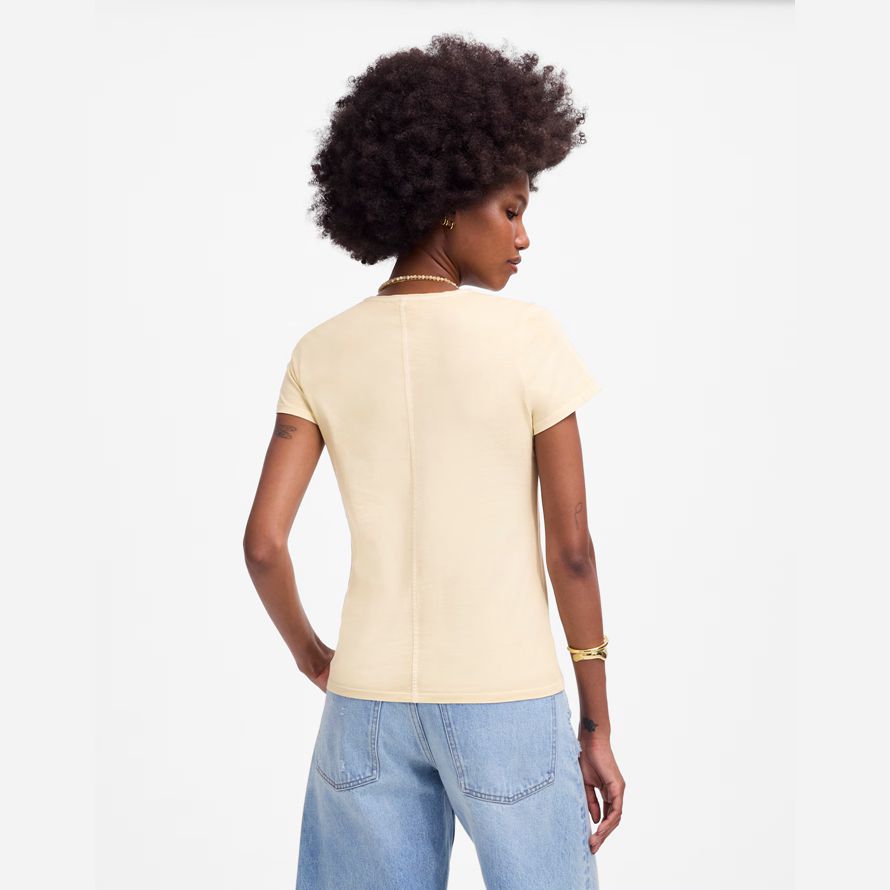 madewell essential slim leichte baumwolle frauen t-shirts sahne