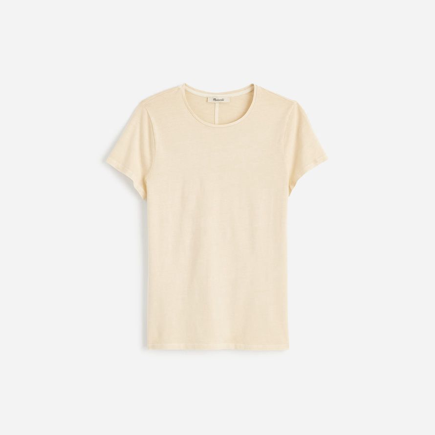 madewell essential slim leichte baumwolle frauen t-shirts sahne