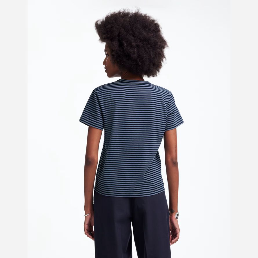 madewell cotton perfekte crewneck frauen t-shirts blau navy