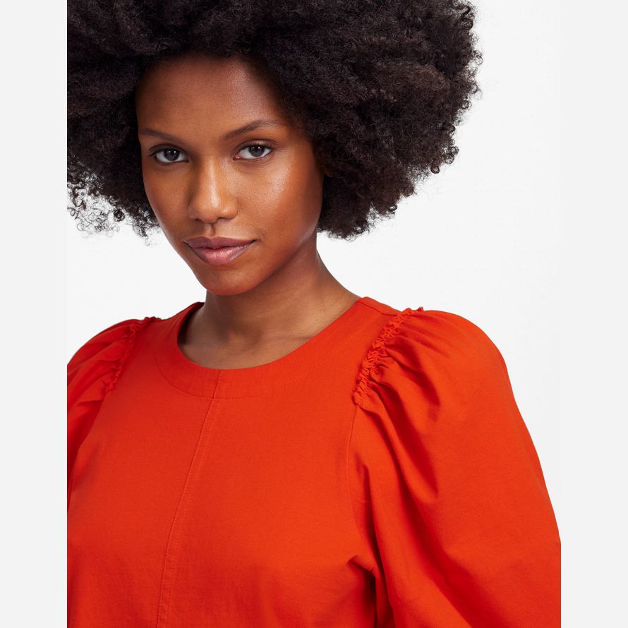 rote damen madewell puff-sleeve t-shirts