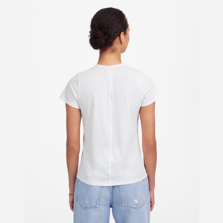 weiß damen madewell essential slim leichte baumwolle t-shirts