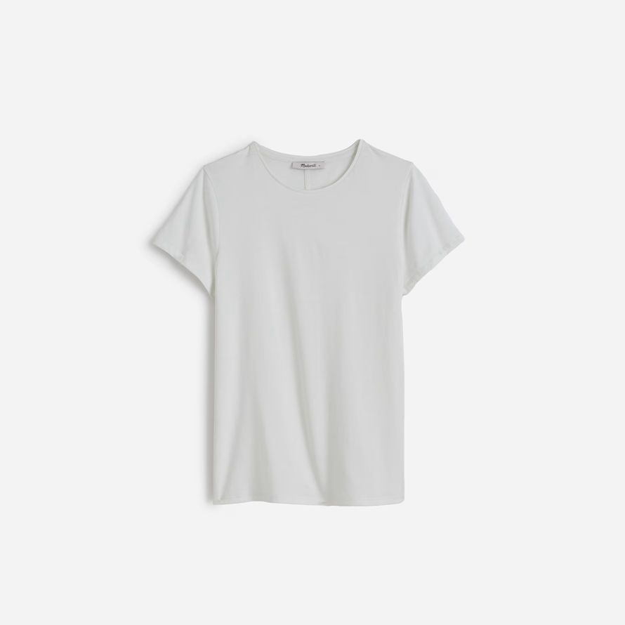 weiß damen madewell essential slim leichte baumwolle t-shirts