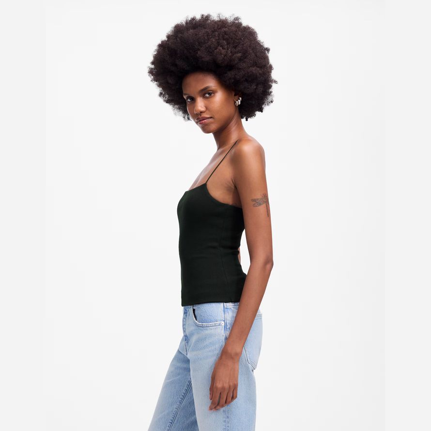 damen madewell squareneck-tank schwarz
