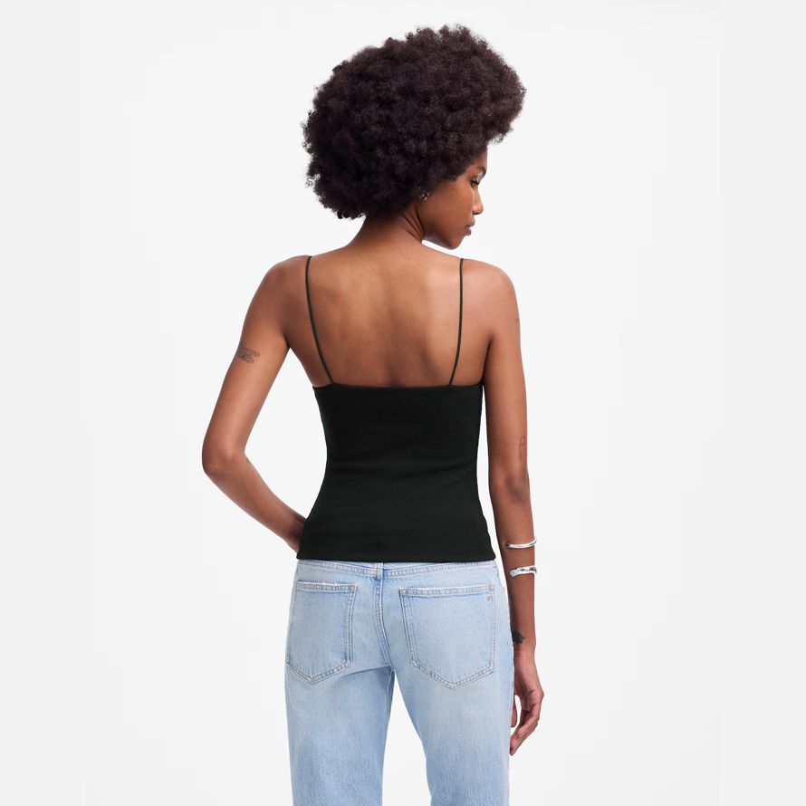 damen madewell squareneck-tank schwarz