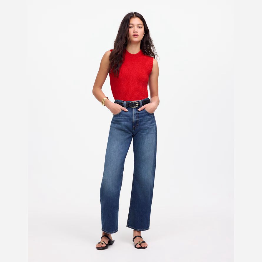 madewell boucl�-knit sweater womens tank rot