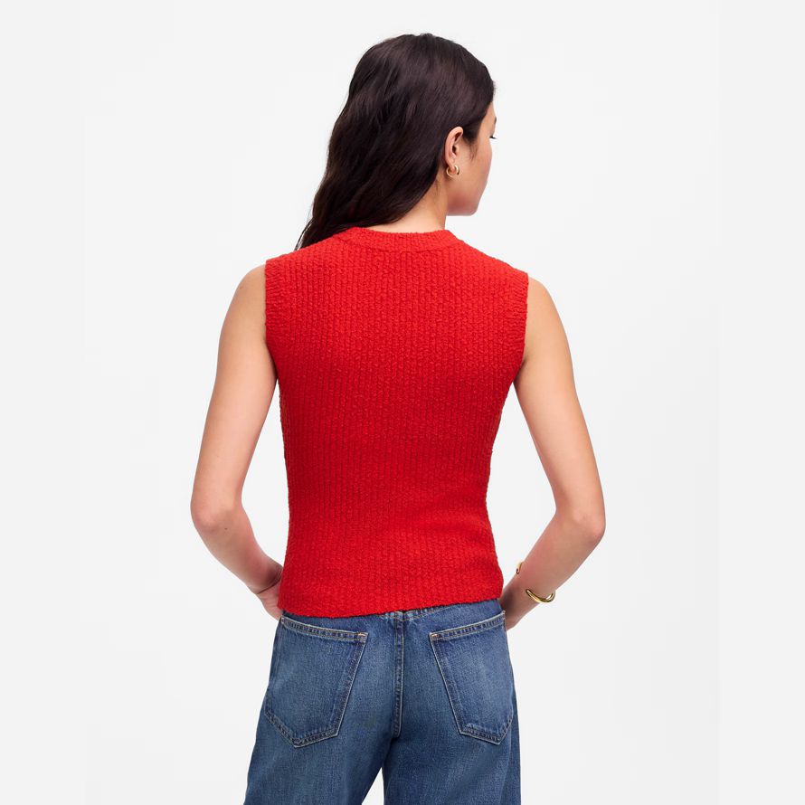 madewell boucl�-knit sweater womens tank rot