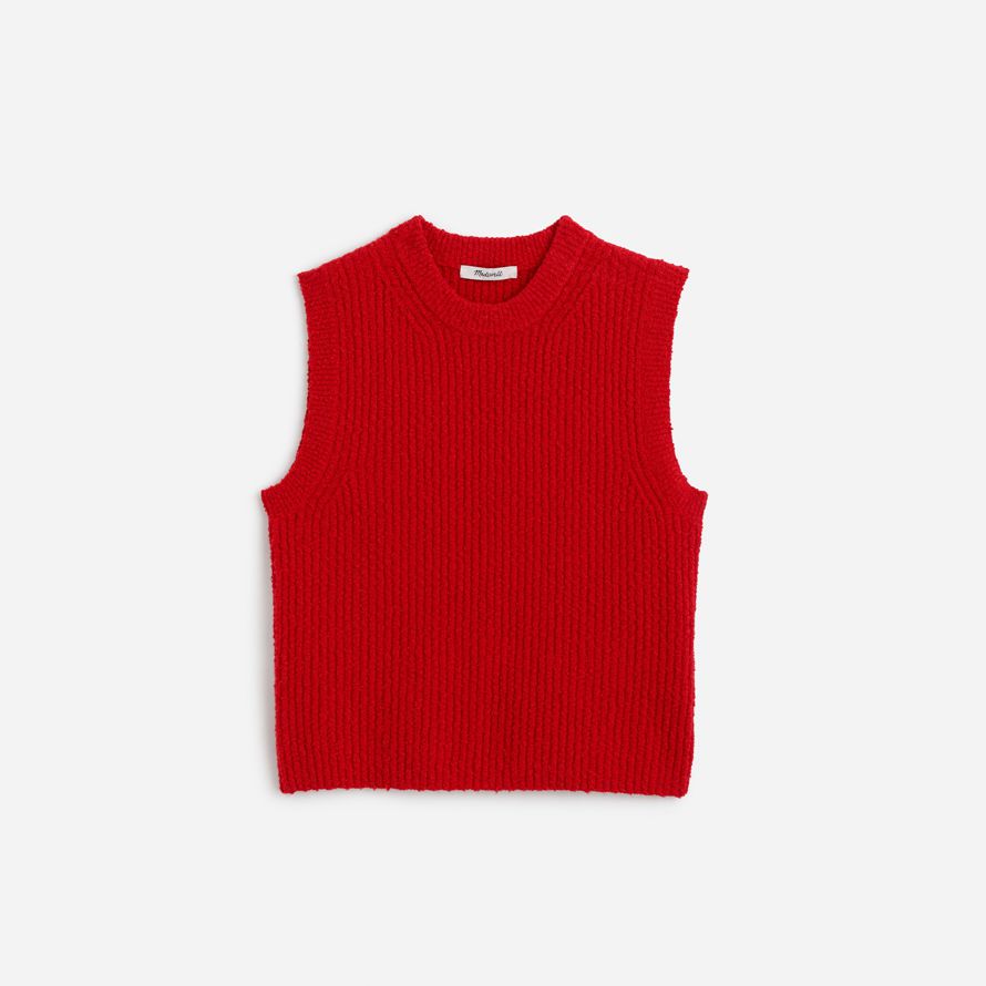 madewell boucl�-knit sweater womens tank rot