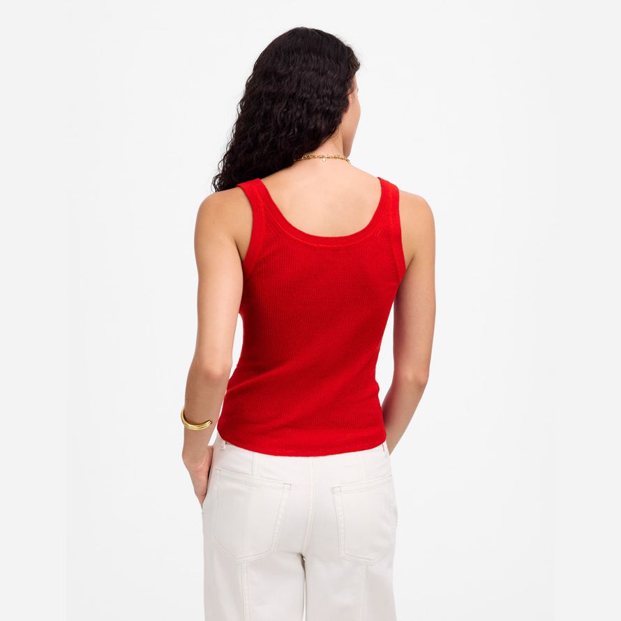 rote damen madewell linen-blend scoopneck sweater tank