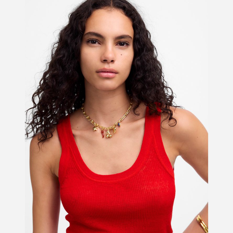 rote damen madewell linen-blend scoopneck sweater tank