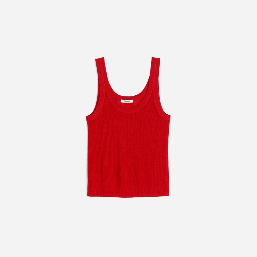 rote damen madewell linen-blend scoopneck sweater tank