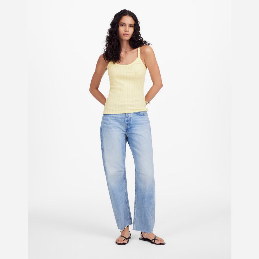 licht gelb madewell leset pointelle tank womens