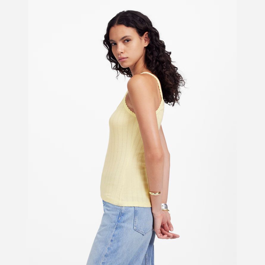 licht gelb madewell leset pointelle tank womens