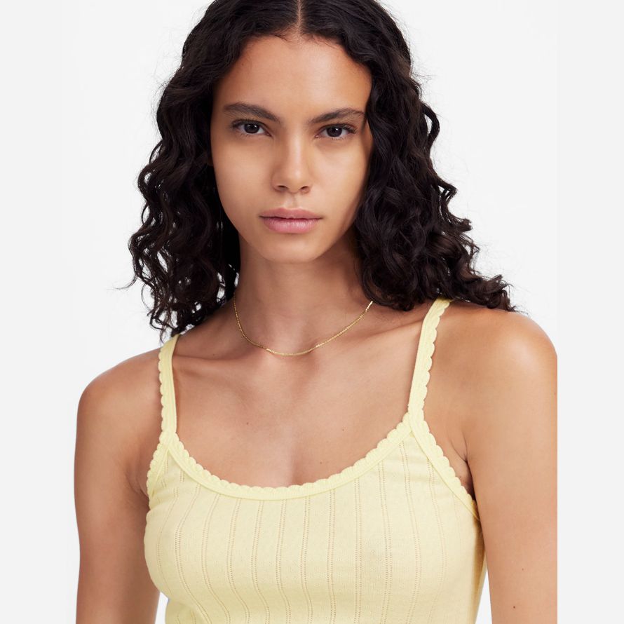 licht gelb madewell leset pointelle tank womens