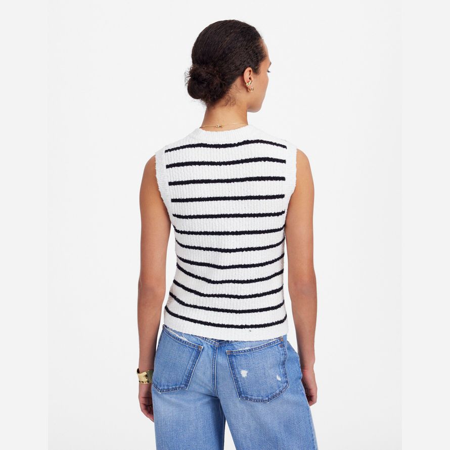 weiß schwarz damen madewell boucl�-knit sweater tank