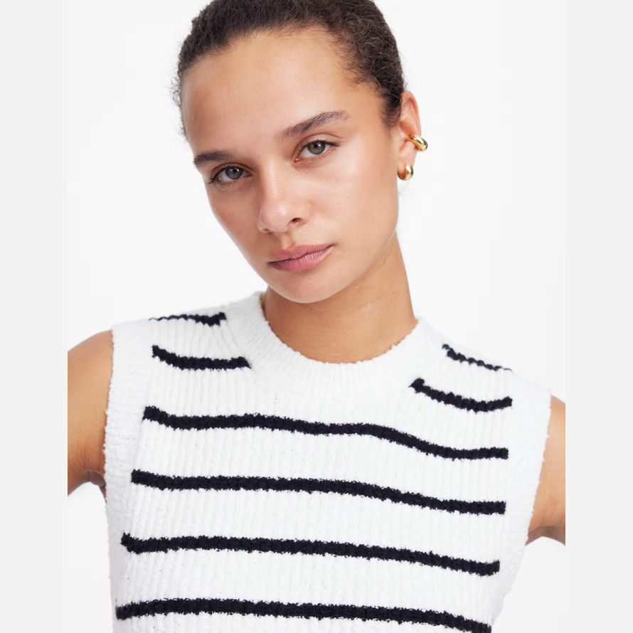 weiß schwarz damen madewell boucl�-knit sweater tank
