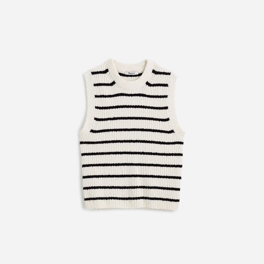 weiß schwarz damen madewell boucl�-knit sweater tank
