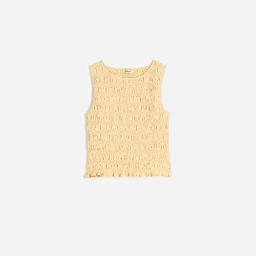 gelb madewell gesmokt boatneck tank womens