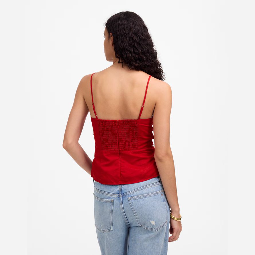 red madewell geraffte squareneck womens tank