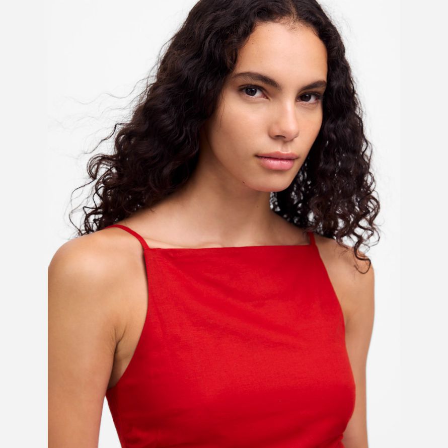 red madewell geraffte squareneck womens tank