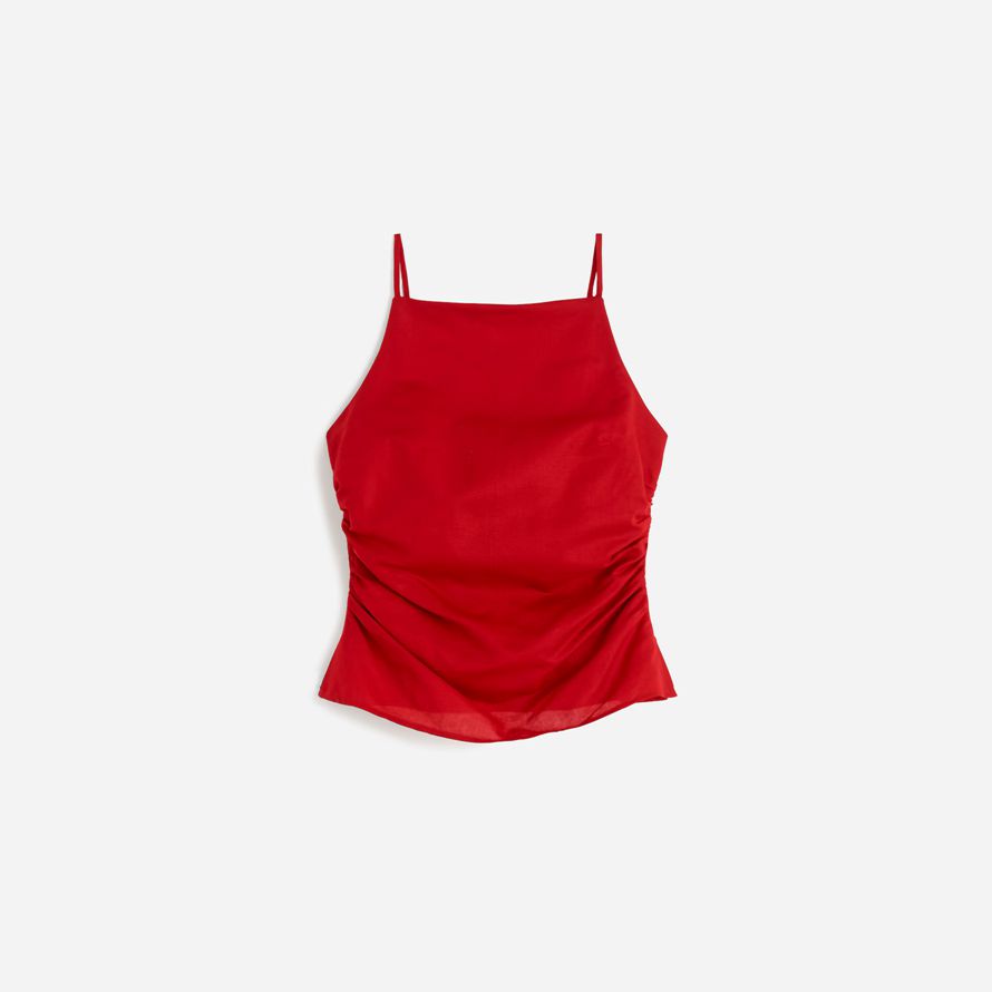 red madewell geraffte squareneck womens tank