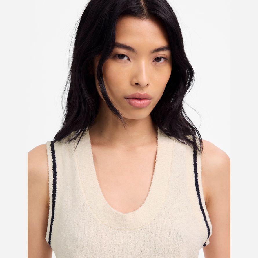 madewell boucl�-knit sweater womens tank creme