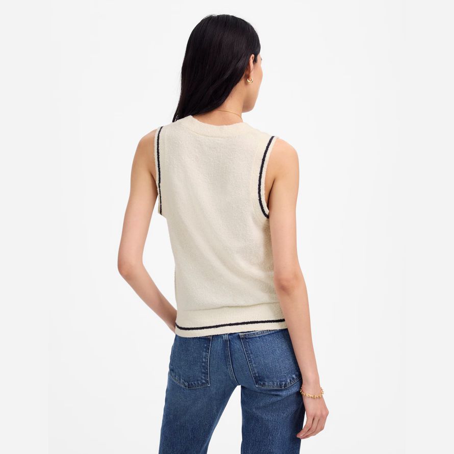 madewell boucl�-knit sweater womens tank creme