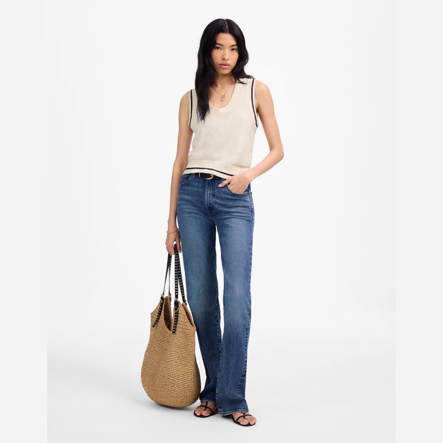 madewell boucl�-knit sweater womens tank creme