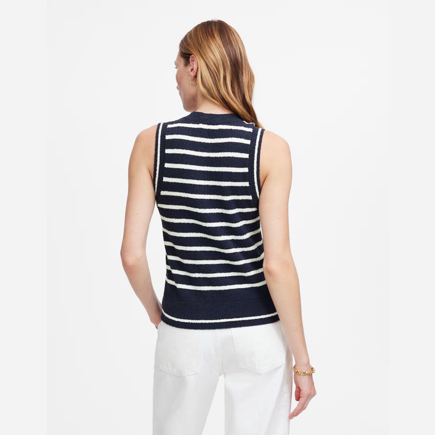 navy white womens madewell boucl�-knit sweater tank