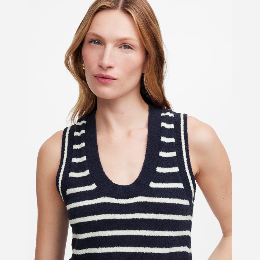 navy white womens madewell boucl�-knit sweater tank