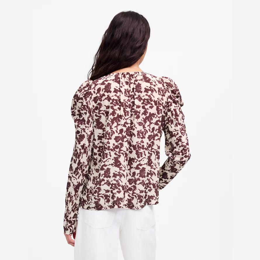 madewell draped tie-front womens top burgundy beige