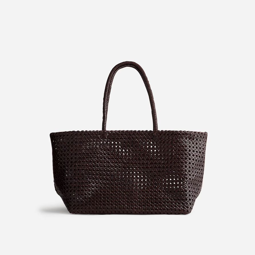madewell den handwoven cane damen tote-tasche schokolade