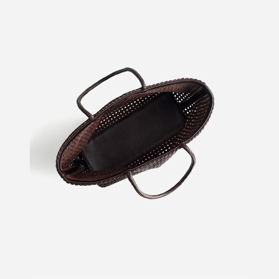 madewell den handwoven cane damen tote-tasche schokolade