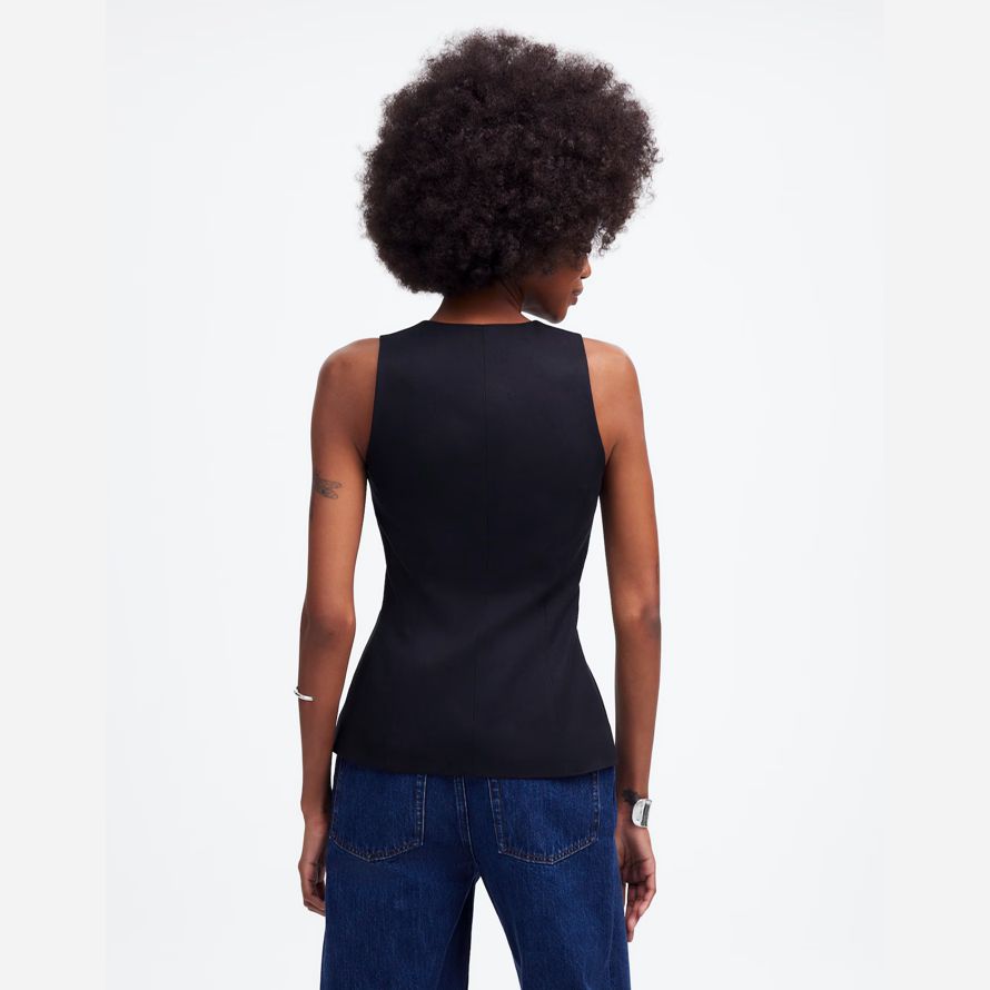 schwarz madewell scoopneck cutaway damen weste