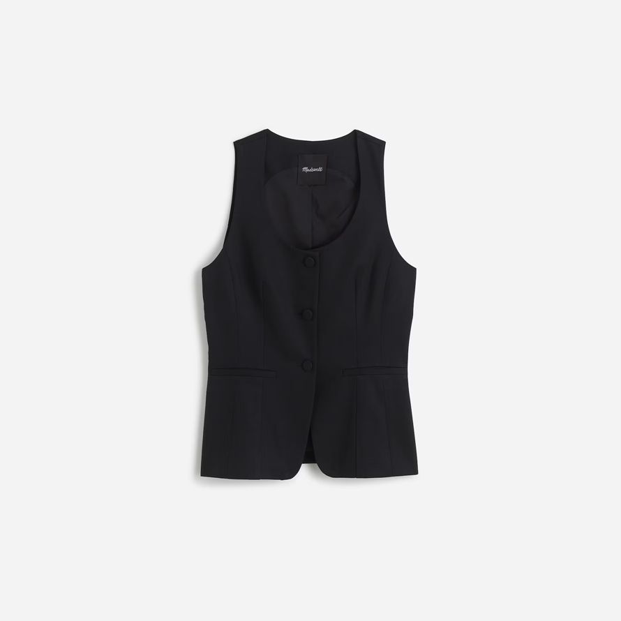 schwarz madewell scoopneck cutaway damen weste