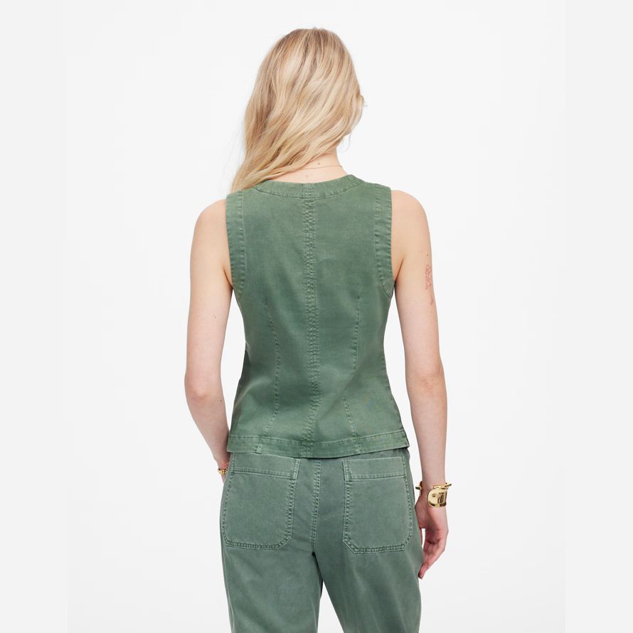 madewell grün twill crewneck womens vest