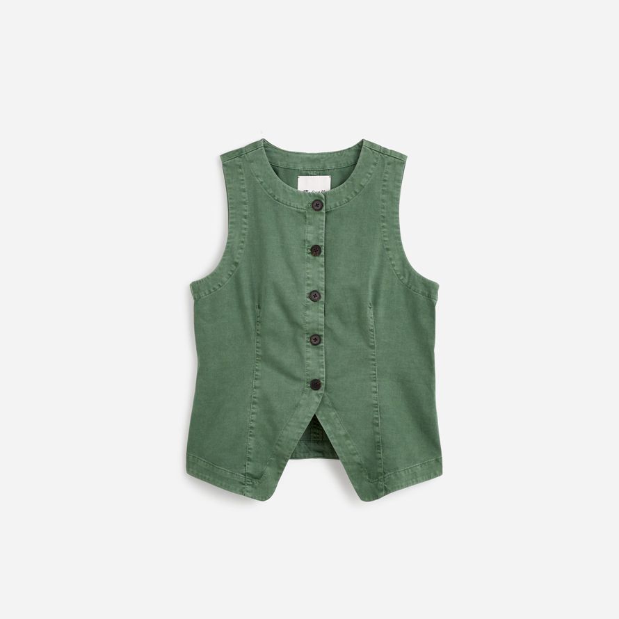 madewell grün twill crewneck womens vest